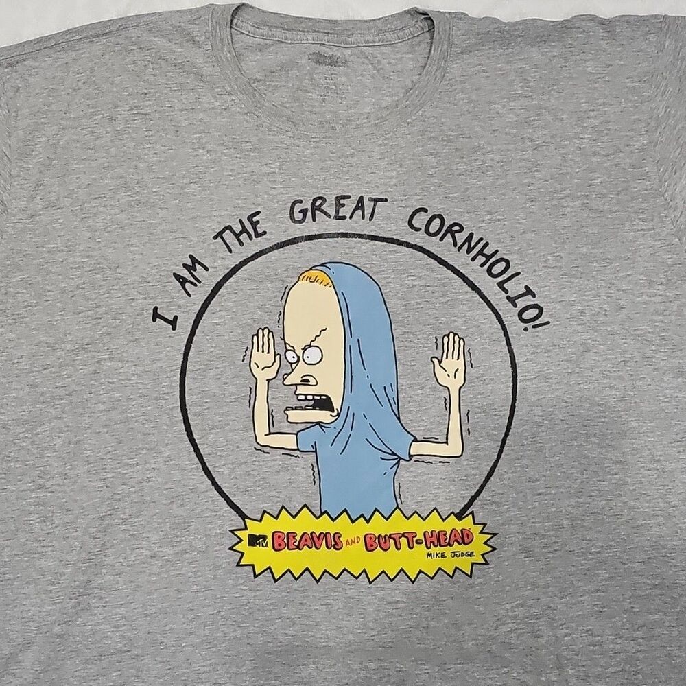 Beavis and Butthead I am the Great Cornholio Gray T-Shirt Adult XXL 2XL MTV
